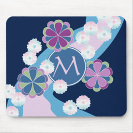 Japaner Nagarekiku Chrysantheme-Fluss mit Blumen Mousepad