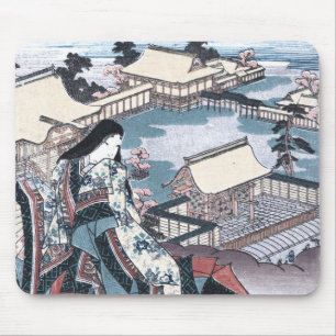 Japaner Ukiyo-e Druck mit Blick auf Kyoto Mousepad
