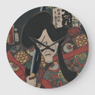 Japaner Ukiyo-e Samurais Kabuki Schauspieler durch Große Wanduhr
