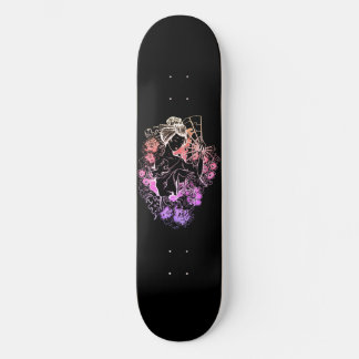 Japanerin tanzt in Blume Skateboard Deck