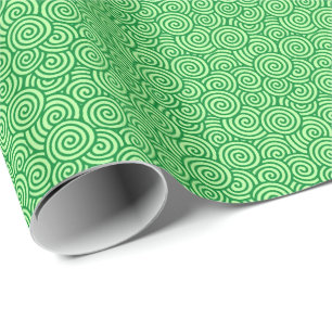 Japanerstrudelmuster - Kiefer und Limones Grün Geschenkpapier