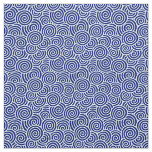 Japanerstrudelmuster - Marineblau und -WEISS Stoff