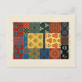 Japanese and Chinese textiles postcard Postkarte