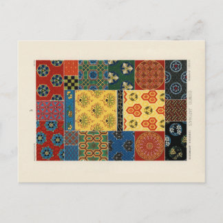 Japanese and Chinese textiles postcard Postkarte