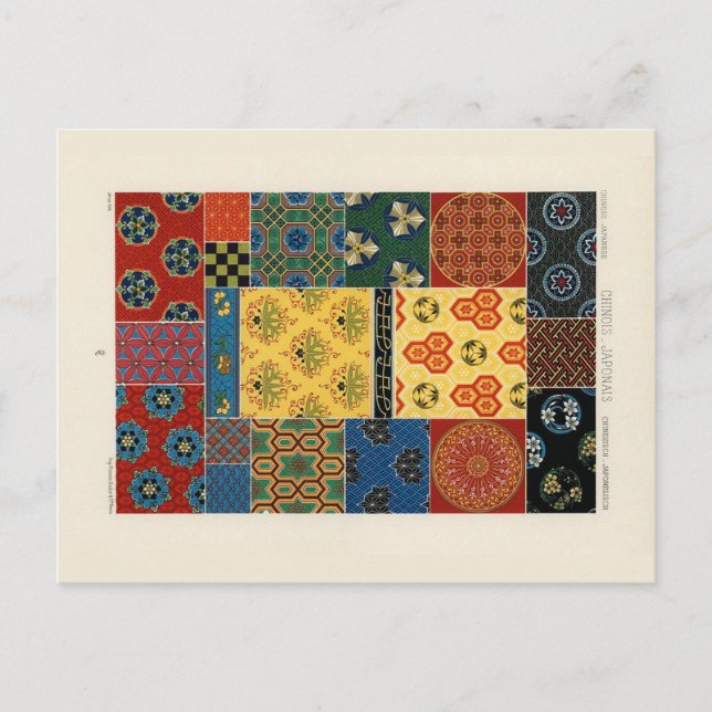 Japanese and Chinese textiles postcard Postkarte (Vorderseite)