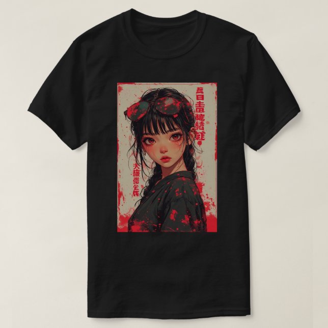 Japanese Anime Girl Fantasy Art 02 T-Shirt (Design vorne)