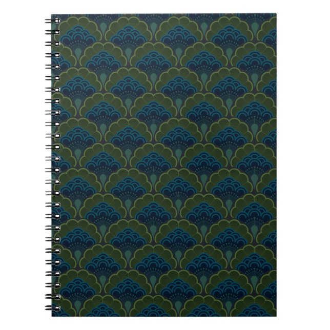 Japanese art deco style_Deep Forest Notizblock (Vorderseite)