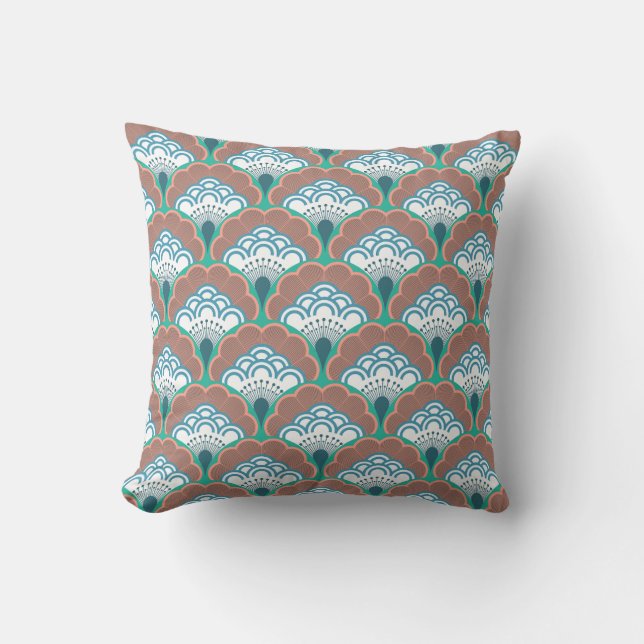 Japanese art deco style_ Oriental Kissen (Vorderseite)