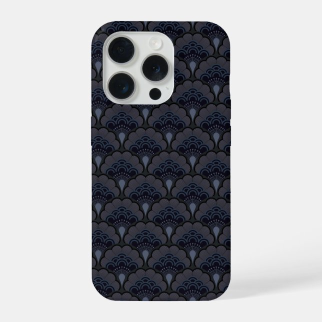 Japanese art deco style_Smoky Mist iPhone 15 Pro Hülle (Rückseite)