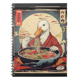 Japanese Art Duck Eating Ramen Ukiyo for students Notizblock