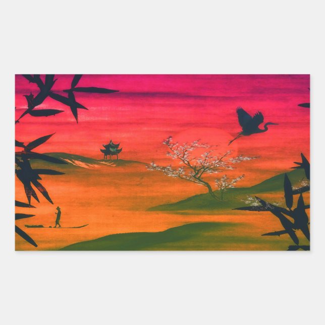 JAPANESE ART RECHTECKIGER AUFKLEBER (Vorderseite)