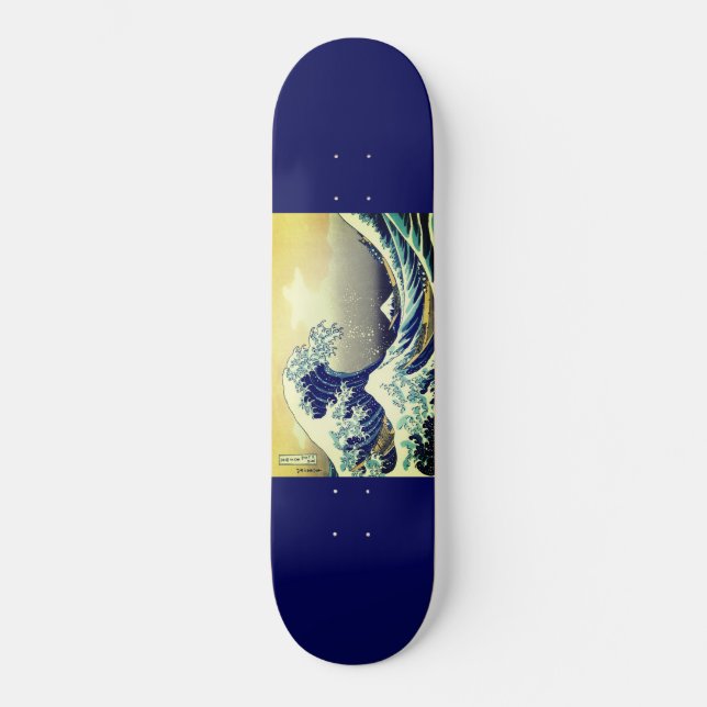 Japanese artwork painting wave, skateboard (Vorderseite)