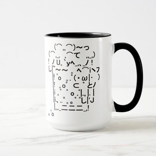Japanese ASCII Art「beer」(black) Tasse (Rechts)