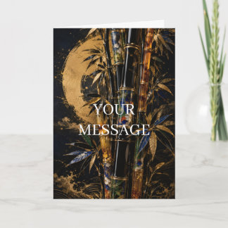 Japanese Bamboo Gold Art Personalized Card Karte