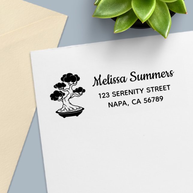 Japanese Bonsai Tree in a Tray Return Address Permastempel (Von Creator hochgeladen)