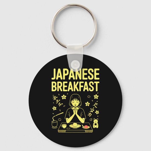 Japanese Breakfast Zen Morning Miso Rice Tea Graph Schlüsselanhänger (Vorderseite)