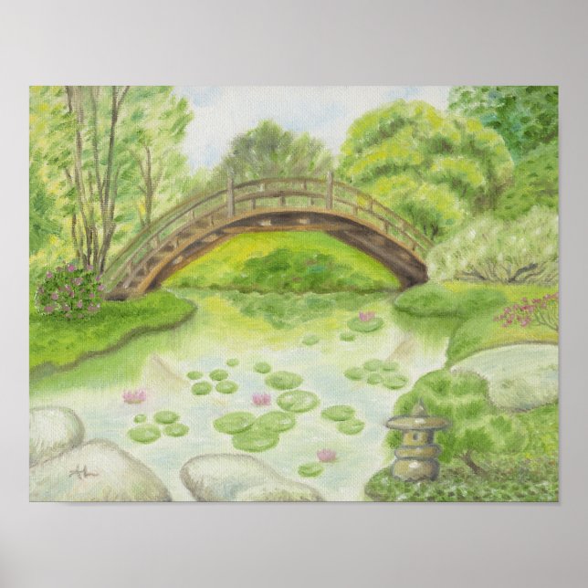 Japanese Bridge art print Poster (Vorne)