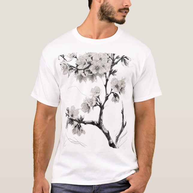 Japanese Cherry Blossom Sakura T-Shirt (Vorderseite)