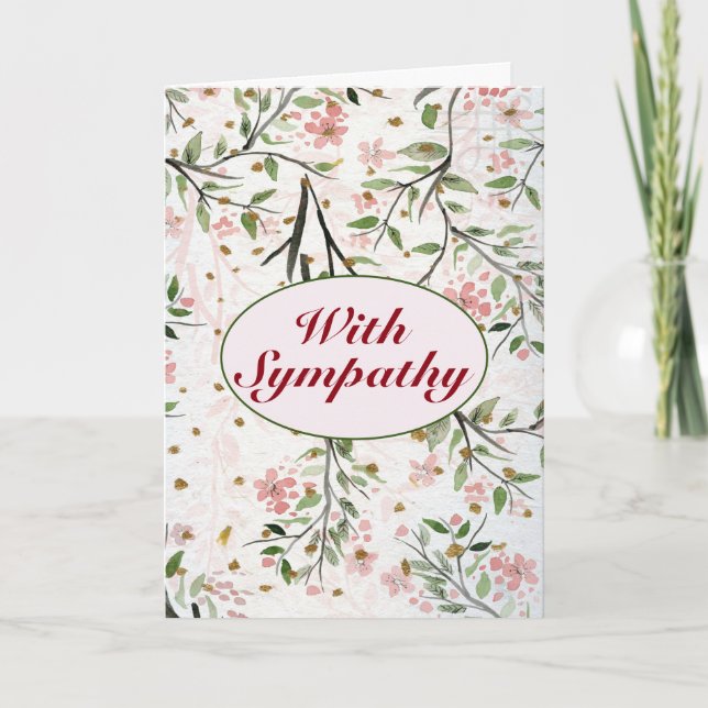 Japanese Cherry Blossoms Flowers with Sympathy Karte (Vorderseite)