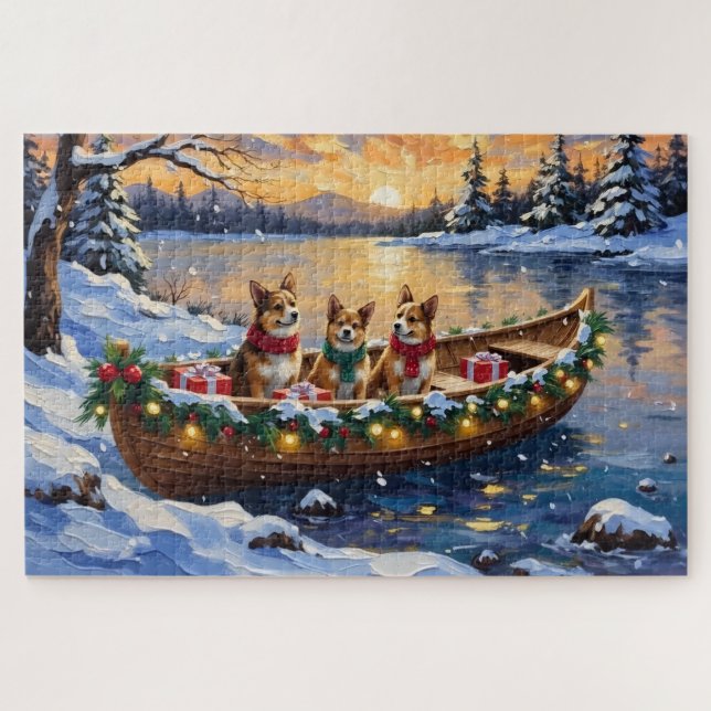 Japanese Chin Christmas Boat Holiday (Horizontal)