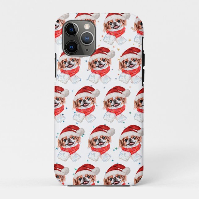 Japanese Chin Dog Breed Christmas Stars Case-Mate iPhone Hülle (Rückseite)