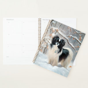 Japanese Chin Qu'il neige Noël