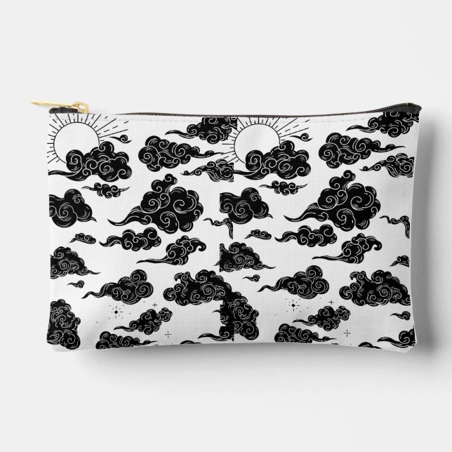 Japanese Cloud Pattern Aesthetic Zubehörtasche (Vorderseite)