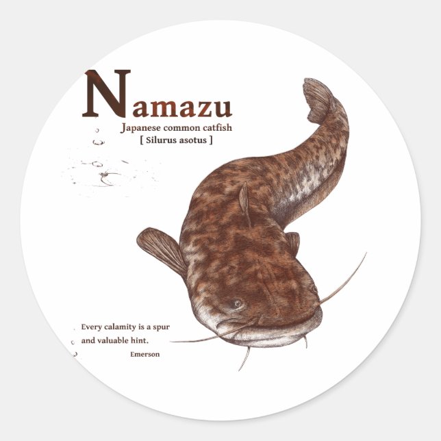 Japanese common catfish - chocolate runder aufkleber (Vorderseite)