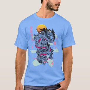 Japanese Dragon Kanji Asian Demon Otaku Sakura Aes T-Shirt