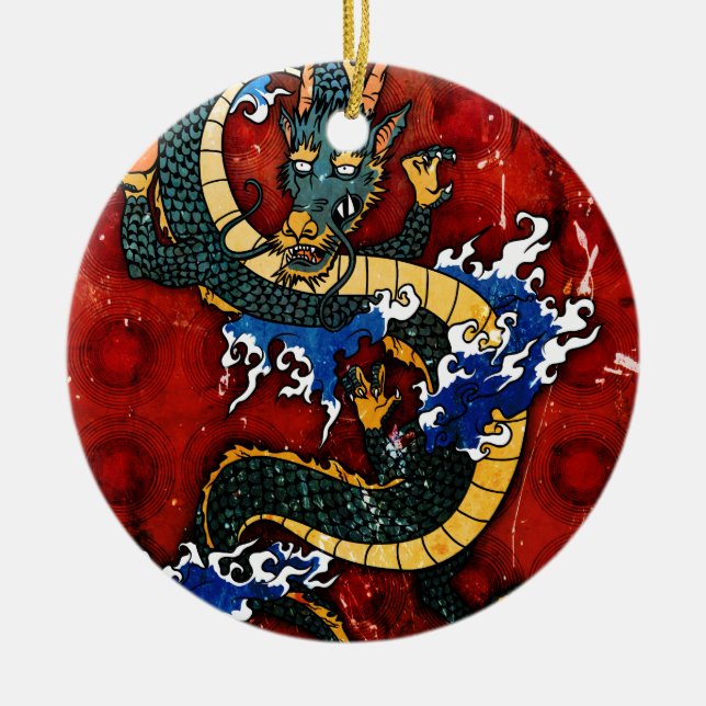 Japanese Dragon Keramik Ornament (Vorne)