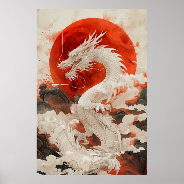 Japanese Dragon Ukiyo-e – Mythical Power Poster (Vorne)
