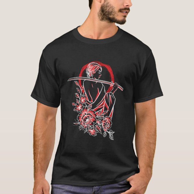 Japanese Female Samurai Ancient Japanese Culture O T-Shirt (Vorderseite)