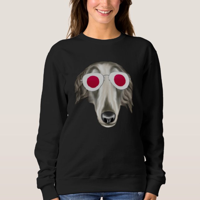Japanese Flag Borzoi Dog Japan Pocket Sweatshirt (Vorderseite)