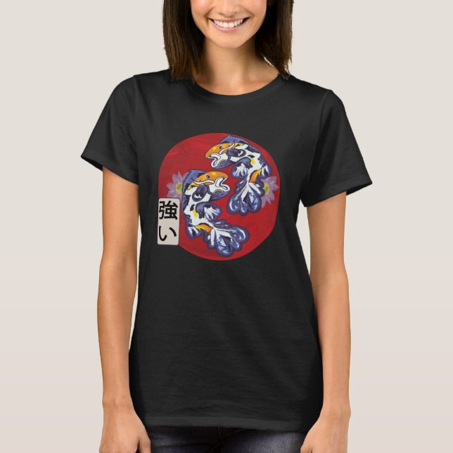 Japanese Flag Koi Fish Koi Carp Aquarium Koi Kanji T-Shirt (Vorderseite)