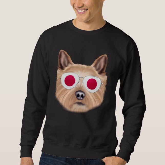 Japanese Flag Norwich Terrier Dog Japan Pocket Sweatshirt (Vorderseite)