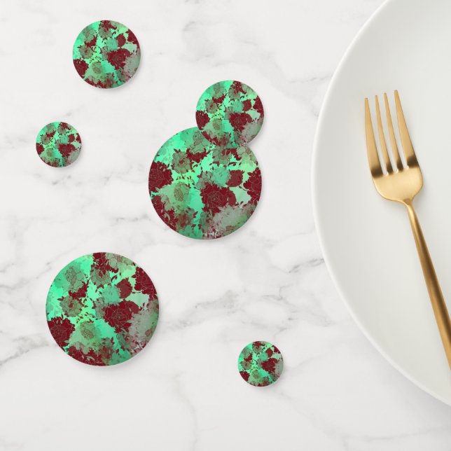 Japanese floral red patterns. konfetti (Gruppe)