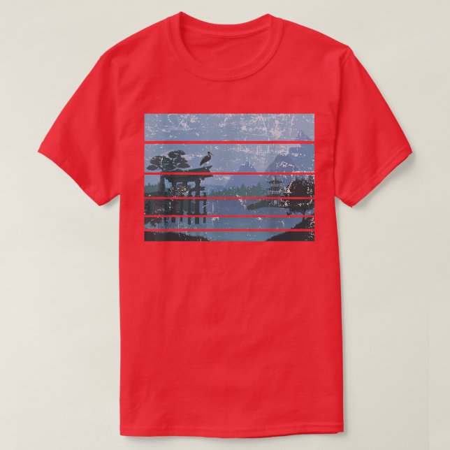 Japanese Garden Japanese Torii Japan Samurai 4 T-Shirt (Design vorne)