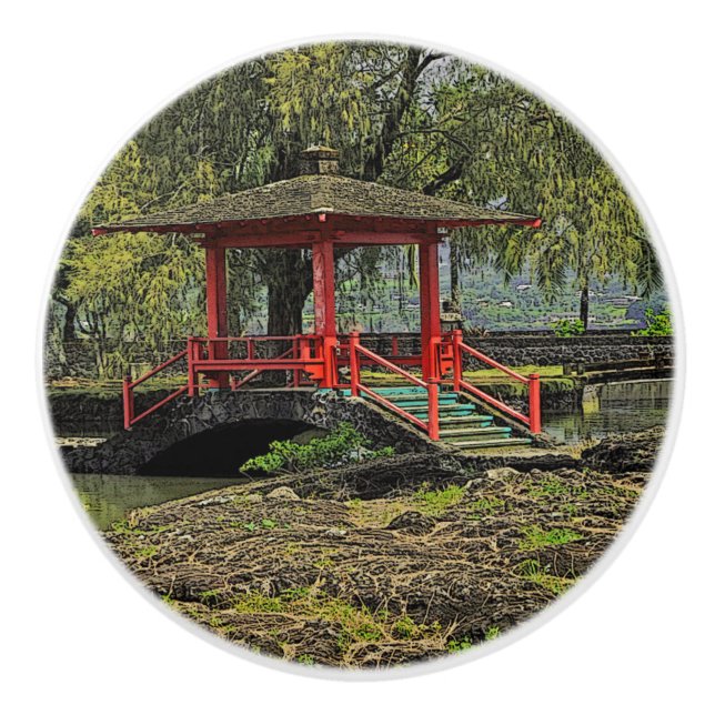 JAPANESE GARDEN KERAMIK KNOB/PULL KERAMIKKNAUF (Vorderseite)