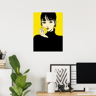 Japanese girl lemon poster