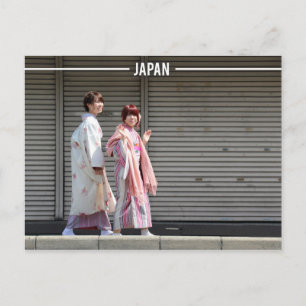 Japanese Girls dressed in Kimonos/Yukata Postkarte