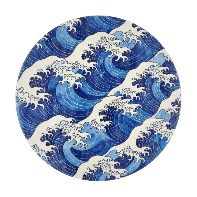 Japanese Great Wave Pattern Ocean  Schneidebrett (Vorderseite)