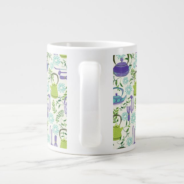 Japanese Green Teapot Design Jumbo-Tasse (Rückseite)