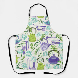 Japanese Green Teapot Design Schürze