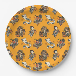 Japanese Halloween Yokai Pattern Paper Plates Pappteller