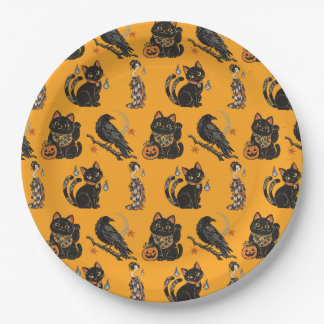 Japanese Halloween Yokai Pattern Paper Plates Pappteller