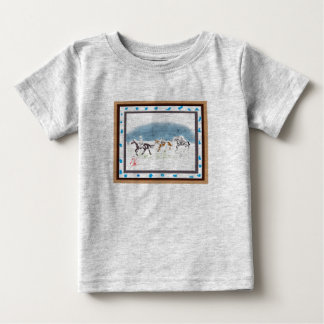 Japanese horse samurai art equestrian sumi baby t-shirt