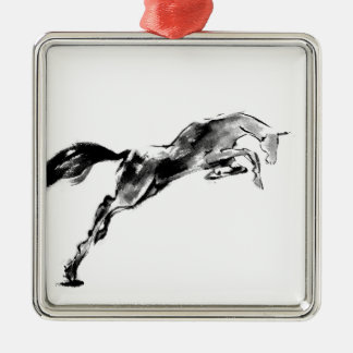 Japanese horse samurai art equestrian sumi ornament aus metall