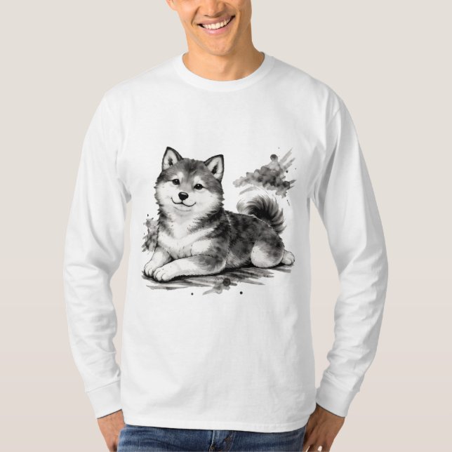 【Japanese Ink Puppy Long Sleeve T-Shirt】 T-Shirt (Vorderseite)