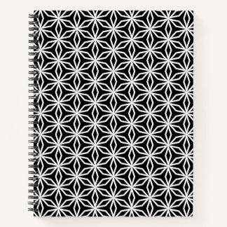 Japanese-Inspired Geometric Black and White Notizbuch