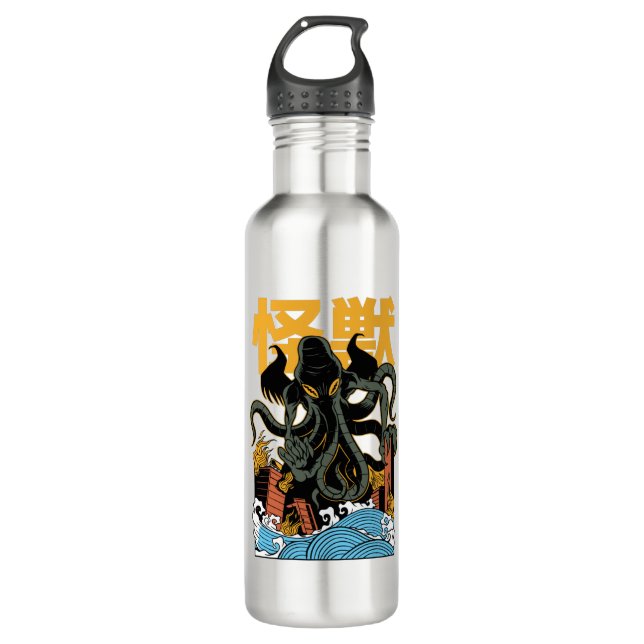 Japanese kaiju Cthulhu Edelstahlflasche (Vorderseite)